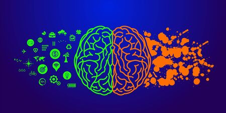 The creative human brain grand vector illustration.
