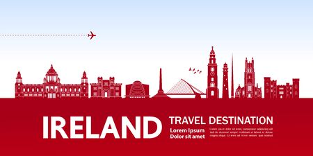 Ireland travel destination grand vector illustration.のイラスト素材