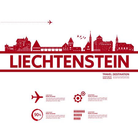 Liechtenstein travel destination grand vector illustration.のイラスト素材