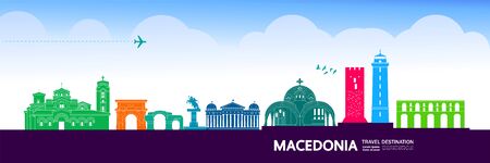 Macedonia travel destination grand vector illustration.のイラスト素材