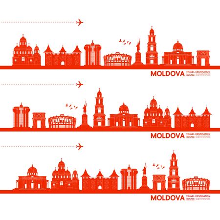 Moldova travel destination grand vector illustration.のイラスト素材