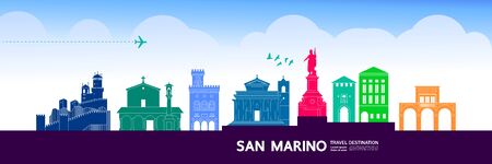 San Marino travel destination grand vector illustration.のイラスト素材