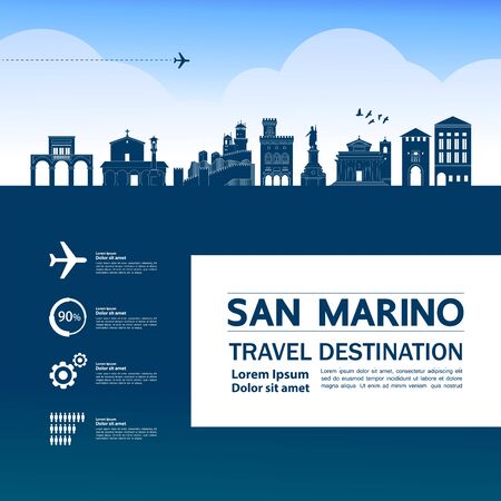San Marino travel destination grand vector illustration.のイラスト素材