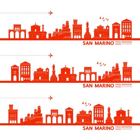 San Marino travel destination grand vector illustration.のイラスト素材