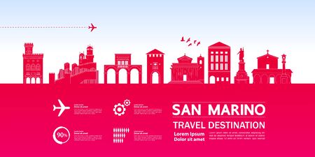 San Marino travel destination grand vector illustration.のイラスト素材