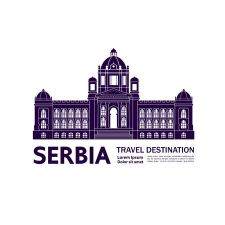 Serbia travel destination grand vector illustration.のイラスト素材
