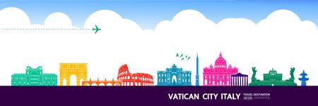 Italy travel destination grand vector illustration.のイラスト素材
