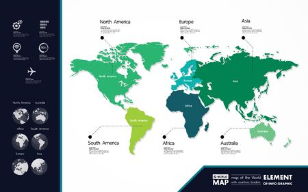 Grand world map graphic element vector illustration.のイラスト素材
