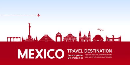 Mexico travel destination grand vector illustration.のイラスト素材
