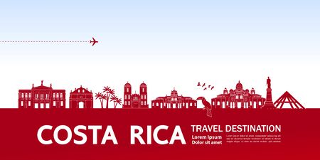 Costa Rica travel destination grand vector illustration.のイラスト素材