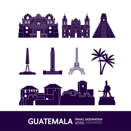 Guatemala travel destination grand vector illustration.のイラスト素材