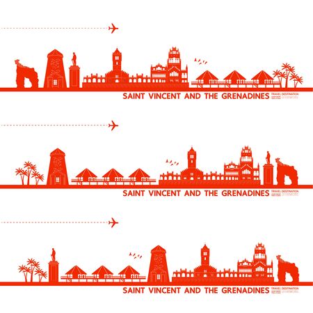 Saint Vincent and the Grenadines travel destination grand vector illustration.のイラスト素材