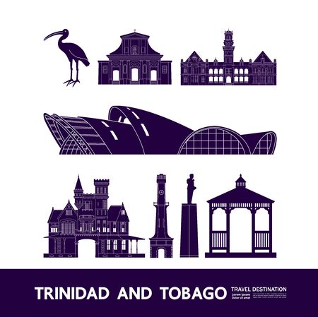 Trinidad and Tobago travel destination grand vector illustration.のイラスト素材