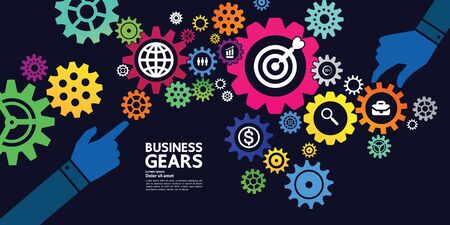 Gears creative idea set for business vector illustration.のイラスト素材