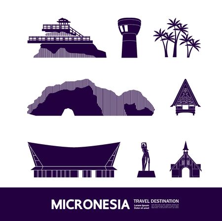 Micronesia travel destination grand vector illustration.のイラスト素材
