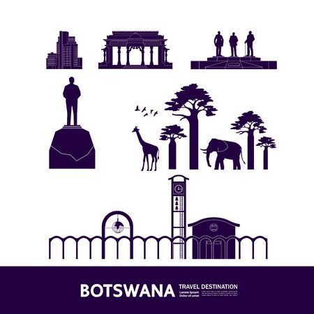 Botswana travel destination grand vector illustration.のイラスト素材