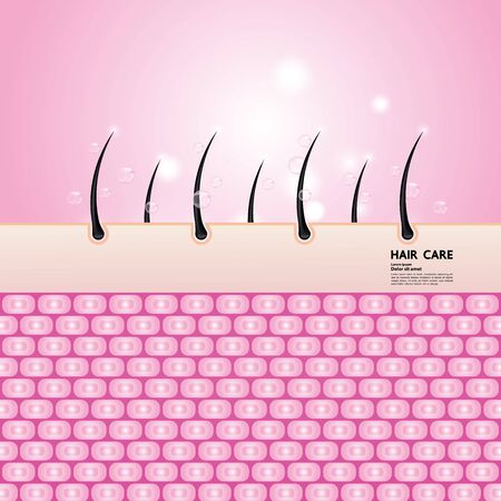 Hair problem and hair protect and care technology concept vector illustration.のイラスト素材