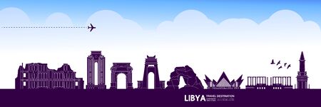 Libya travel destination grand vector illustration.のイラスト素材