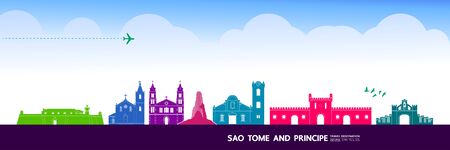 Sao Tome and Principe travel destination grand vector illustration.のイラスト素材