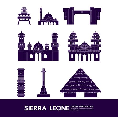 Sierra Leone travel destination grand vector illustration.のイラスト素材