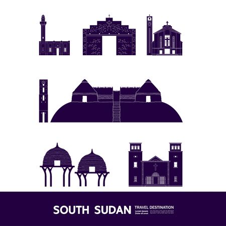 South Sudan travel destination grand vector illustration.のイラスト素材