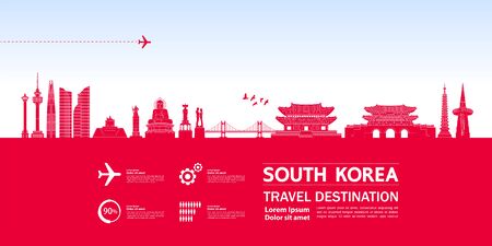 South Korea travel destination grand vector illustration.のイラスト素材