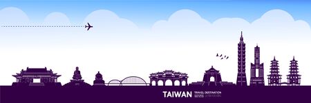 Taiwan travel destination grand vector illustration.のイラスト素材