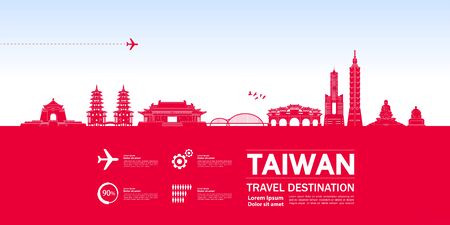Taiwan travel destination grand vector illustration.のイラスト素材