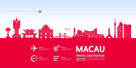 Macau travel destination grand vector illustration.のイラスト素材