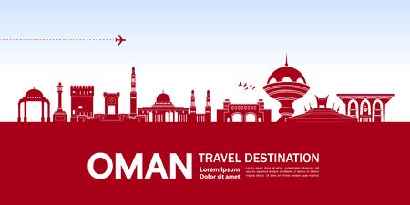 Oman travel destination grand vector illustration.のイラスト素材