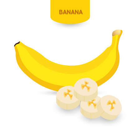 Banana fresh fruit vector illustration.のイラスト素材
