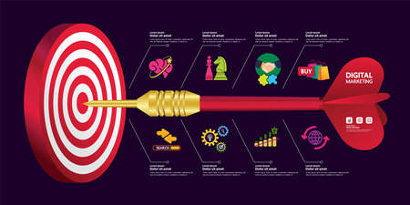 Business and success target and goal focus vector illustration.