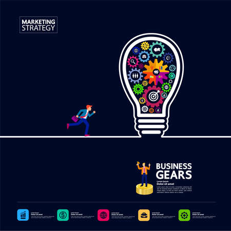 Gears creative idea set for business vector illustration.のイラスト素材