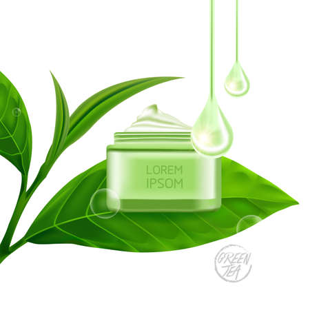 The Premium green tea for good health vector illustration.のイラスト素材