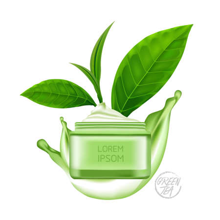 The Premium green tea for good health vector illustration.のイラスト素材
