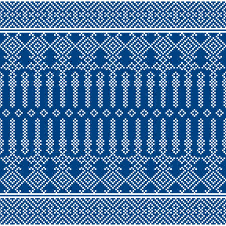 Seamless pattern repeating design with geometric shapes.