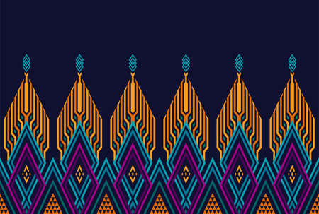 Seamless pattern repeating design with geometric shapes.