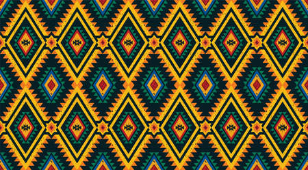 Seamless pattern repeating design with geometric shapes.