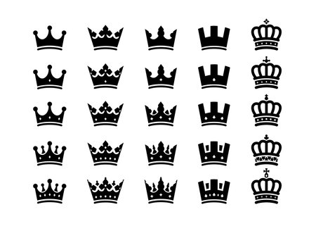 Elegant king crown vector icon.のイラスト素材