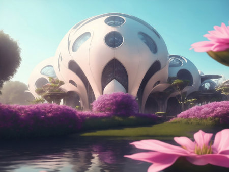 Architecture futuristic design, Generative AI Illustration.の素材
