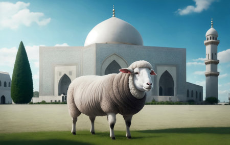 Happy eid al adha mubarak islamic festival.の素材