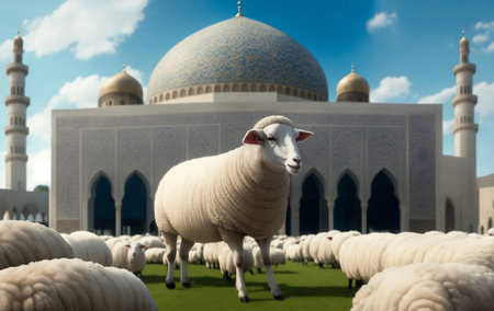 Happy eid al adha mubarak islamic festival.の素材