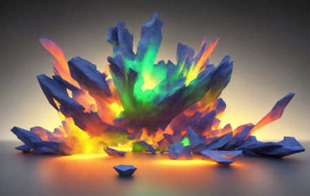 A glowing abstract panoramic background, Generative AI Illustration.の素材