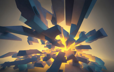 A glowing abstract panoramic background, Generative AI Illustration.の素材