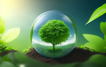 World environment day concept, Generative AI Illustration.の素材