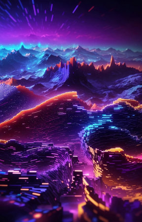 A hills data landscape digital abstract background.の素材