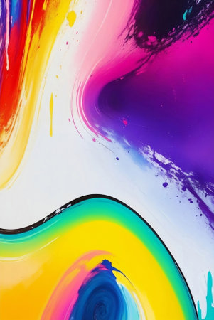 Mixtures of oil paint colorful abstract background.の素材