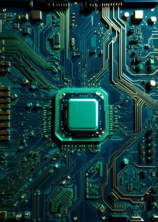 Computer circuit board digital abstract graphic background.aの素材