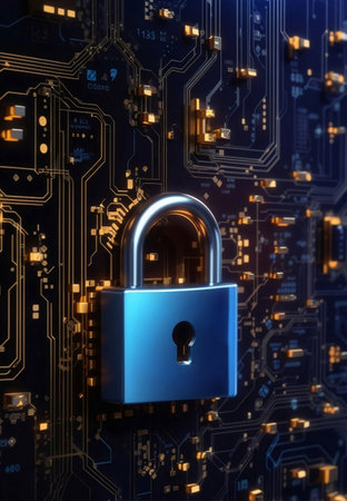 A security and cyber security firewall, Generative AI Illustration.の素材