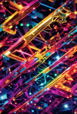 A modern digital network technological processes background.の素材